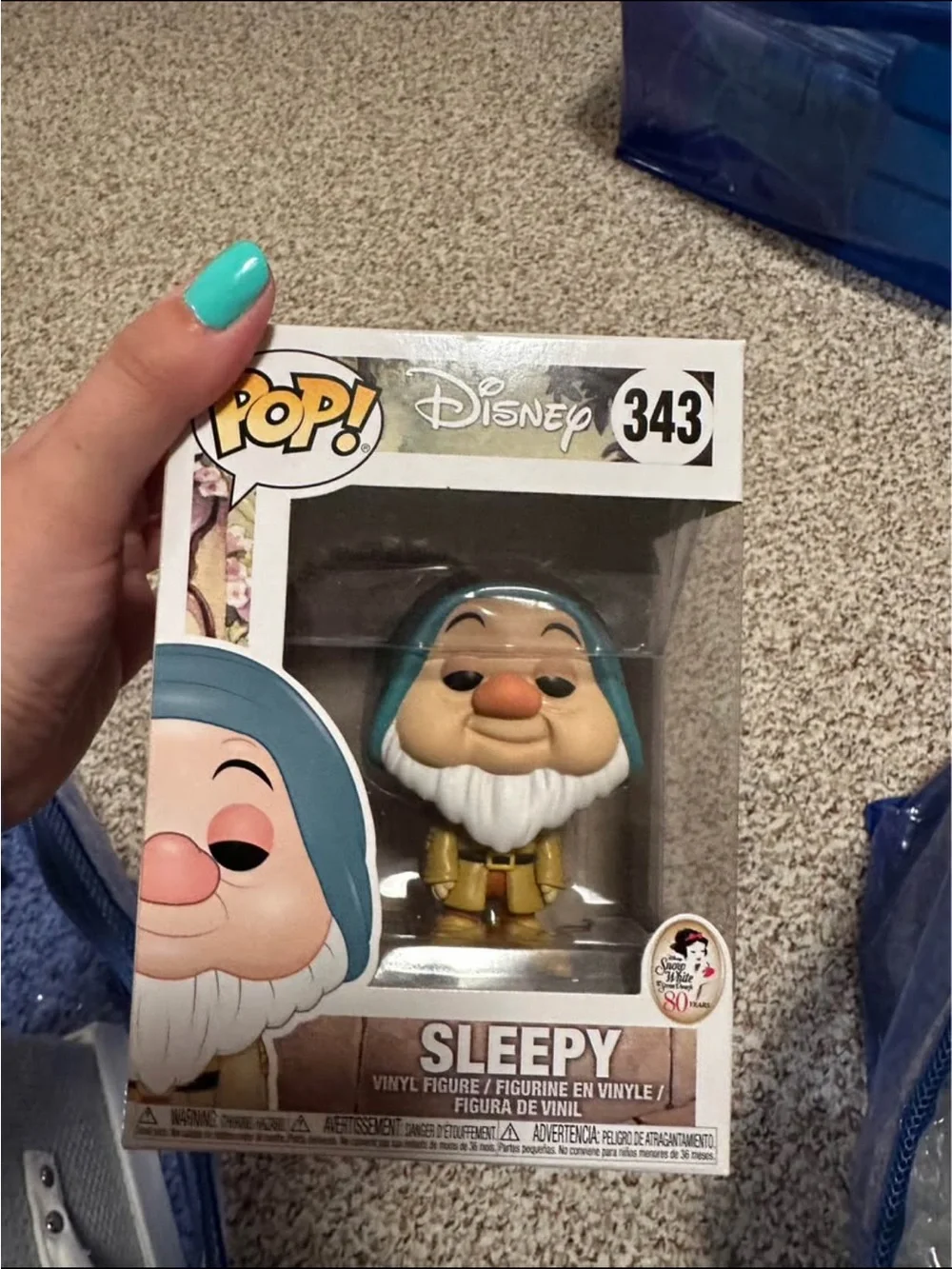 Funko Disney Sleepy Vinyl Figure - Teal Hood, White Beard, Gold Outfit